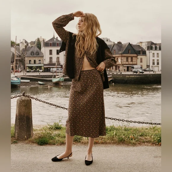 DÔEN Elowen Skirt Villette Paisley Large NWT - Picture 2 of 9